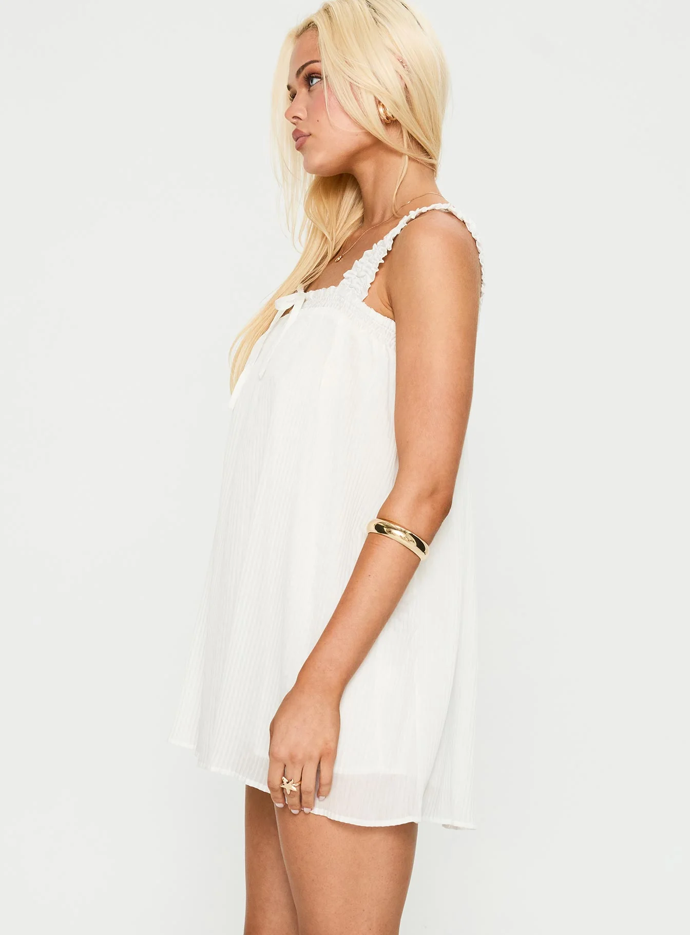 Cupids Bow Mini Dress White
