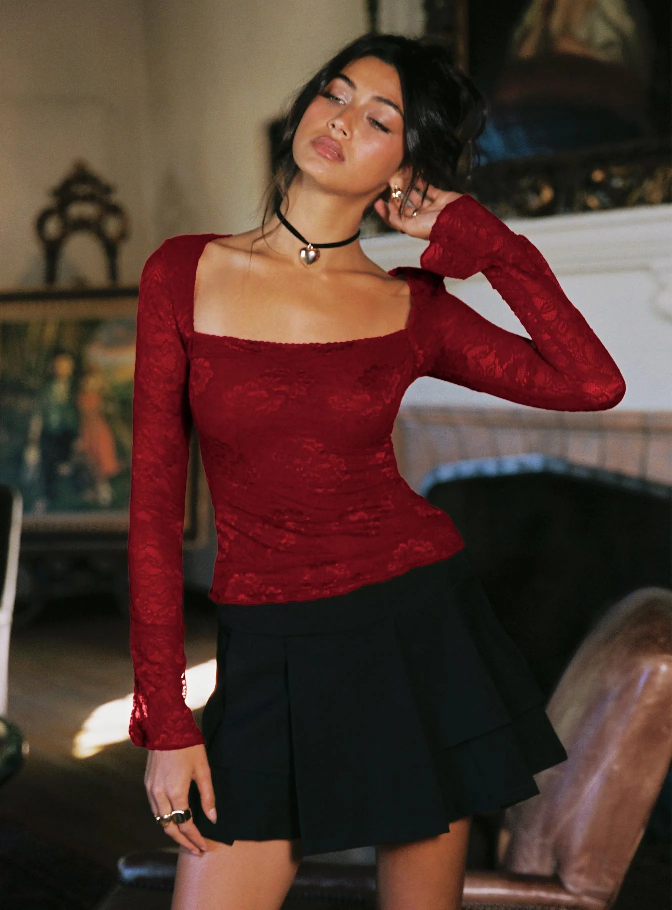 Love Lessons Long Sleeve Top Red