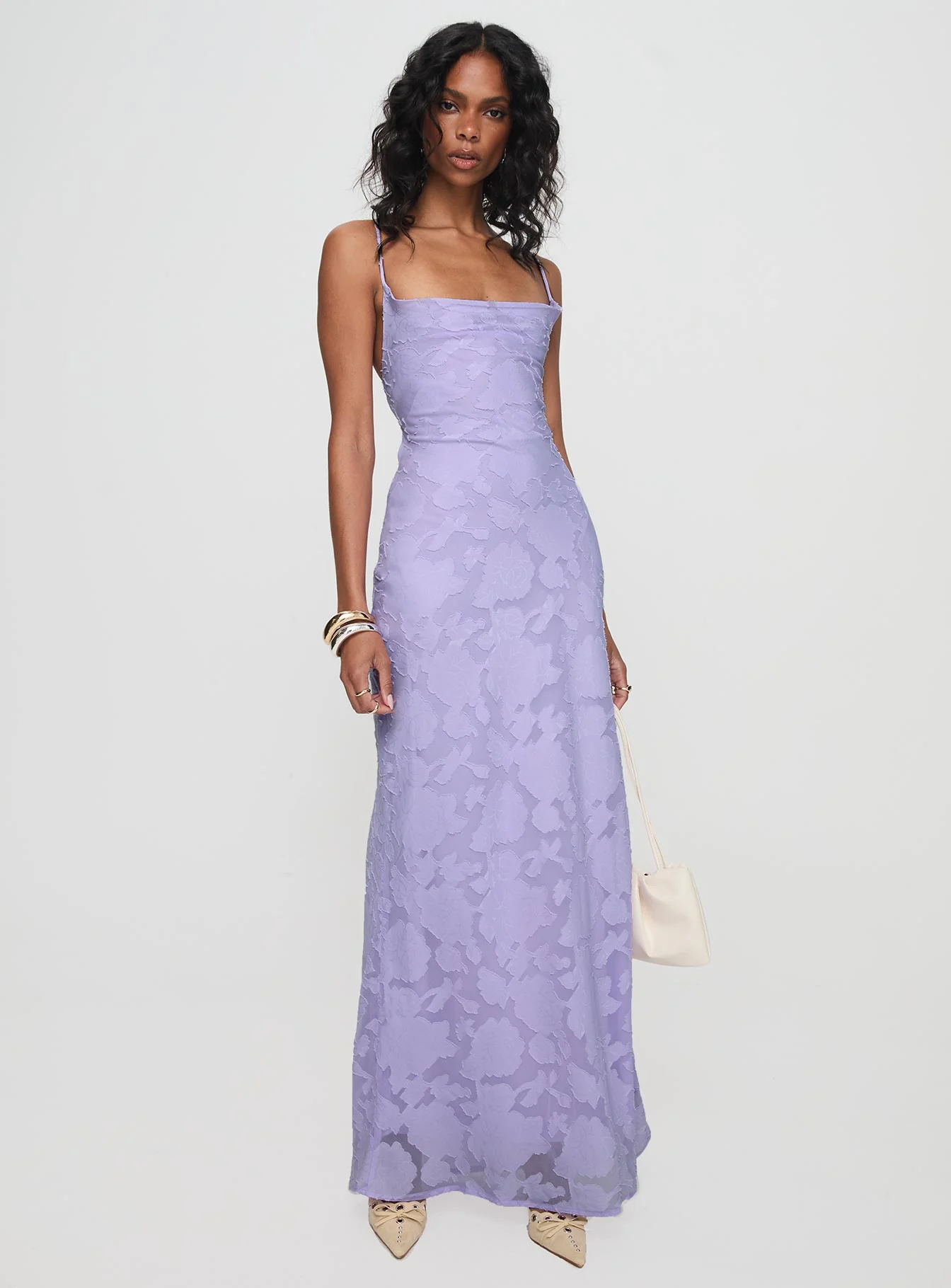 Celena Maxi Dress Lilac Burnout