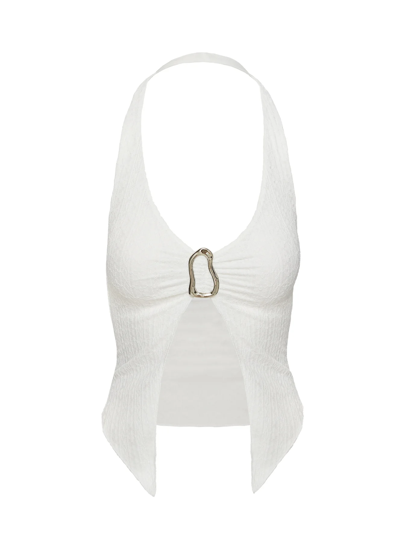 Moderna Halter Lace Top White