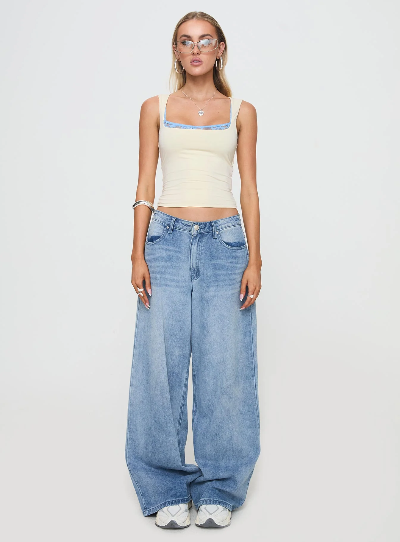 Back In Time Top Cream / Blue