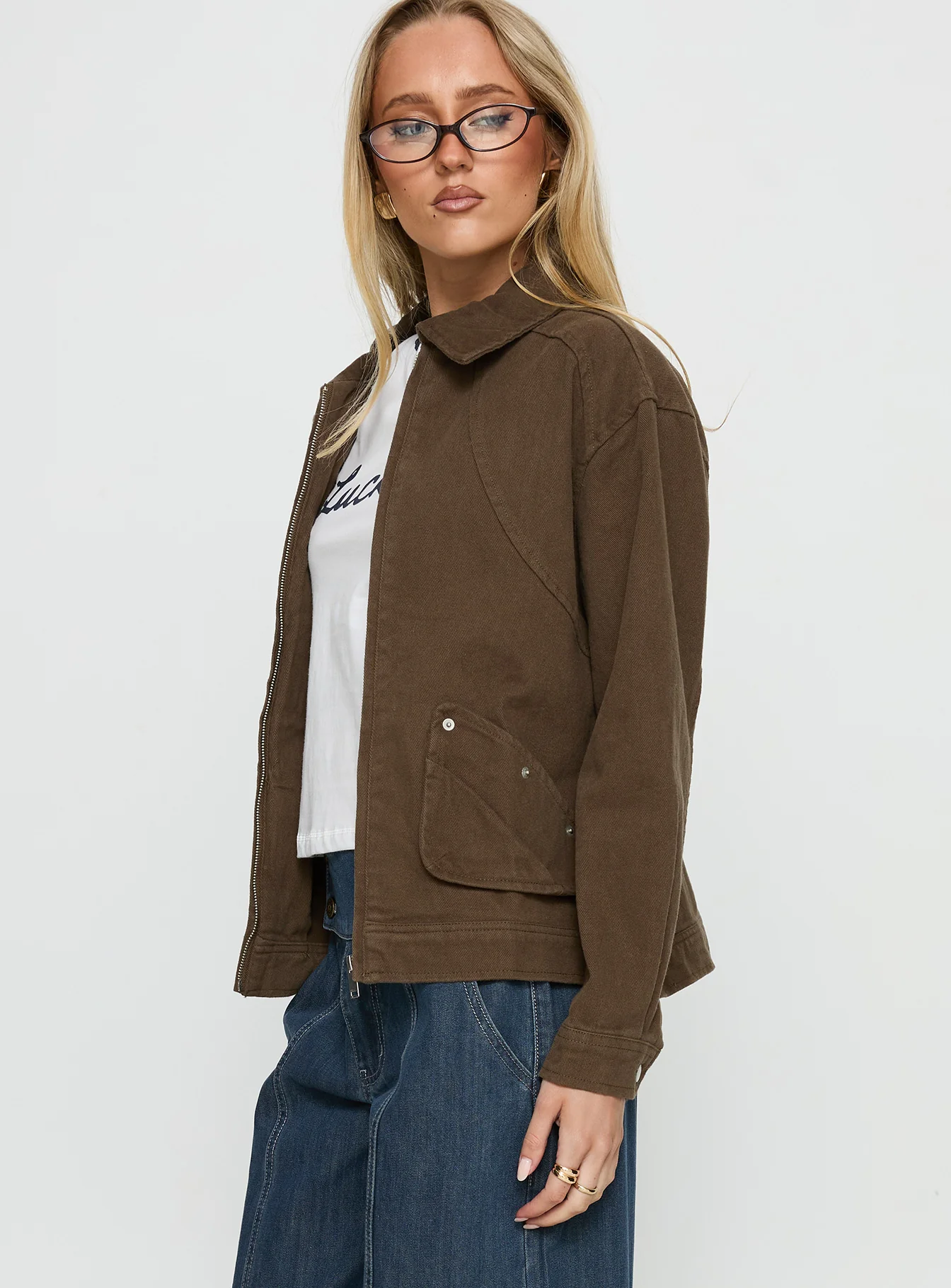 Nelsie Collared Oversized Jacket Green