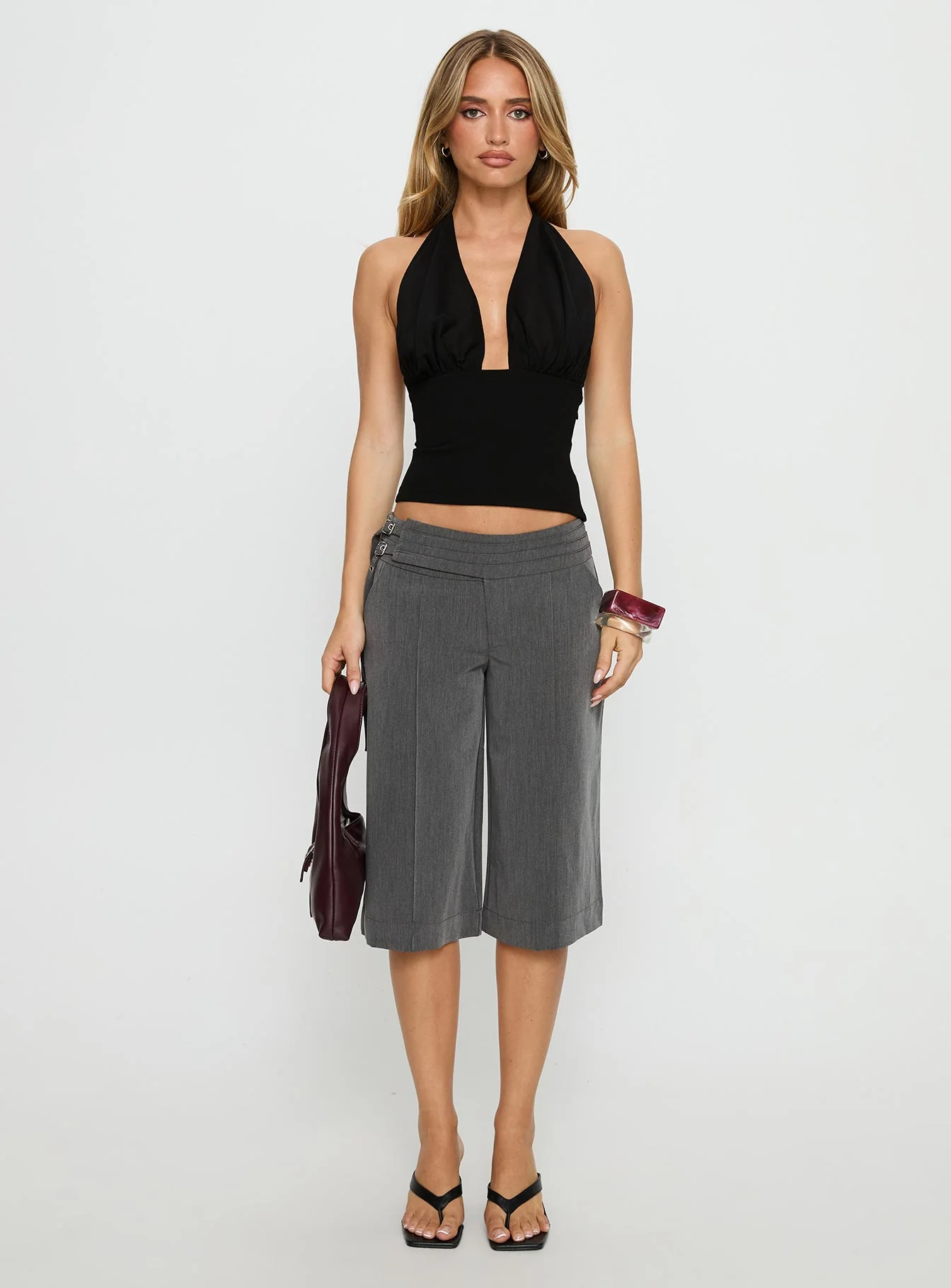 Korienna Halter Chiffon Top Black