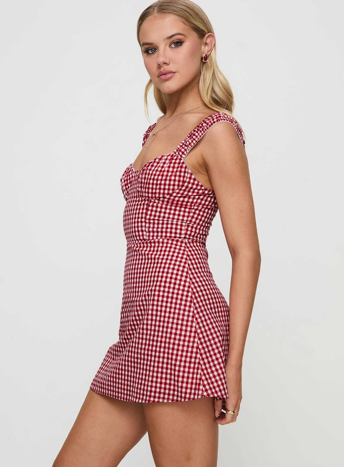 Faubert Mini Dress Red Gingham