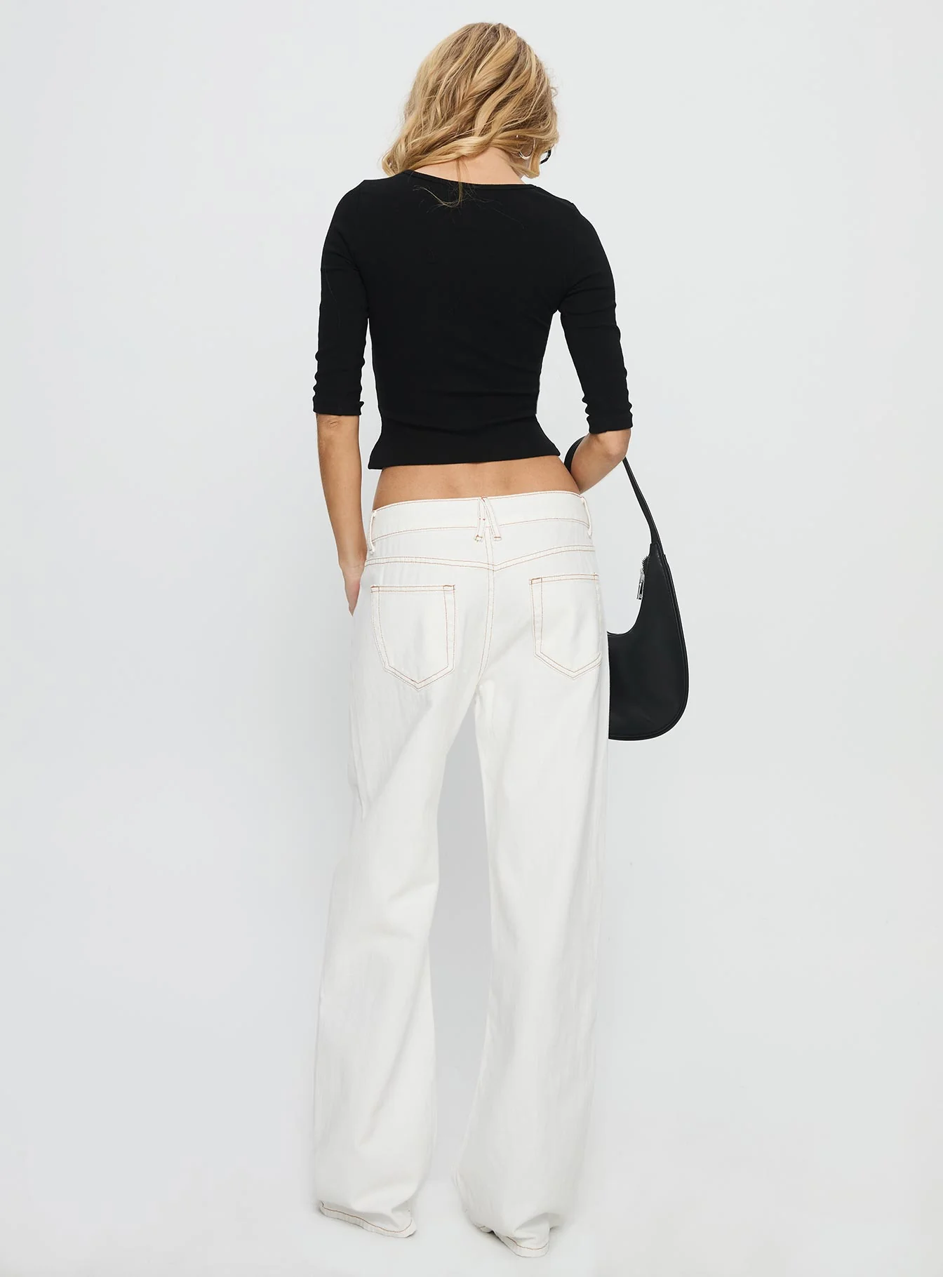 Top Model Low Rise Straight Leg Jeans Porcelain