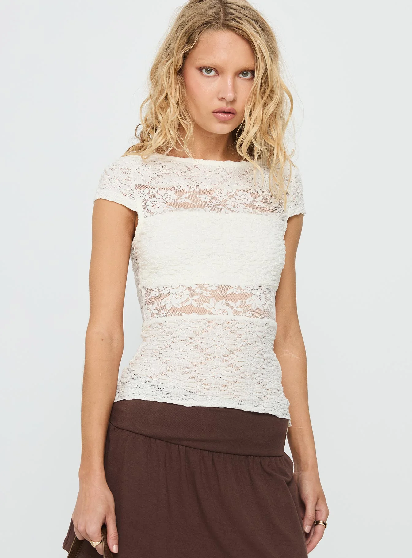 Coralee Lace Top White