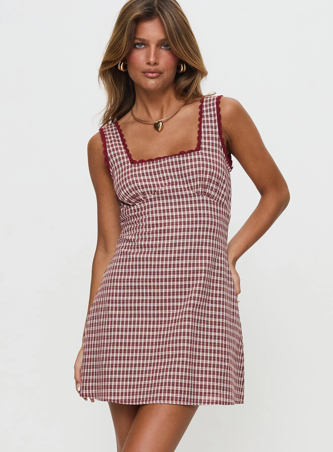Dasha Mini Dress Red Check Petite