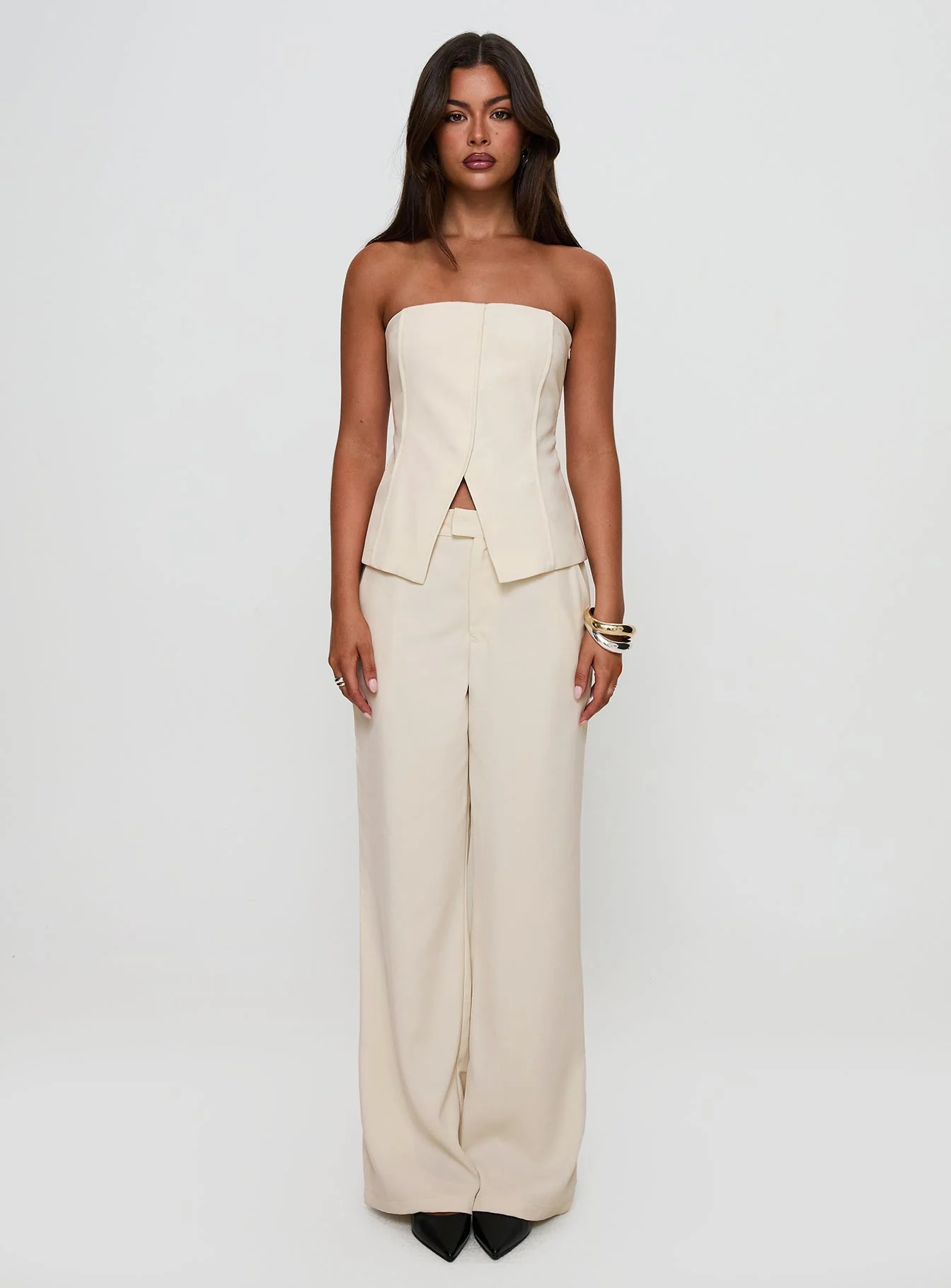 Lavish Living Strapless Top Cream