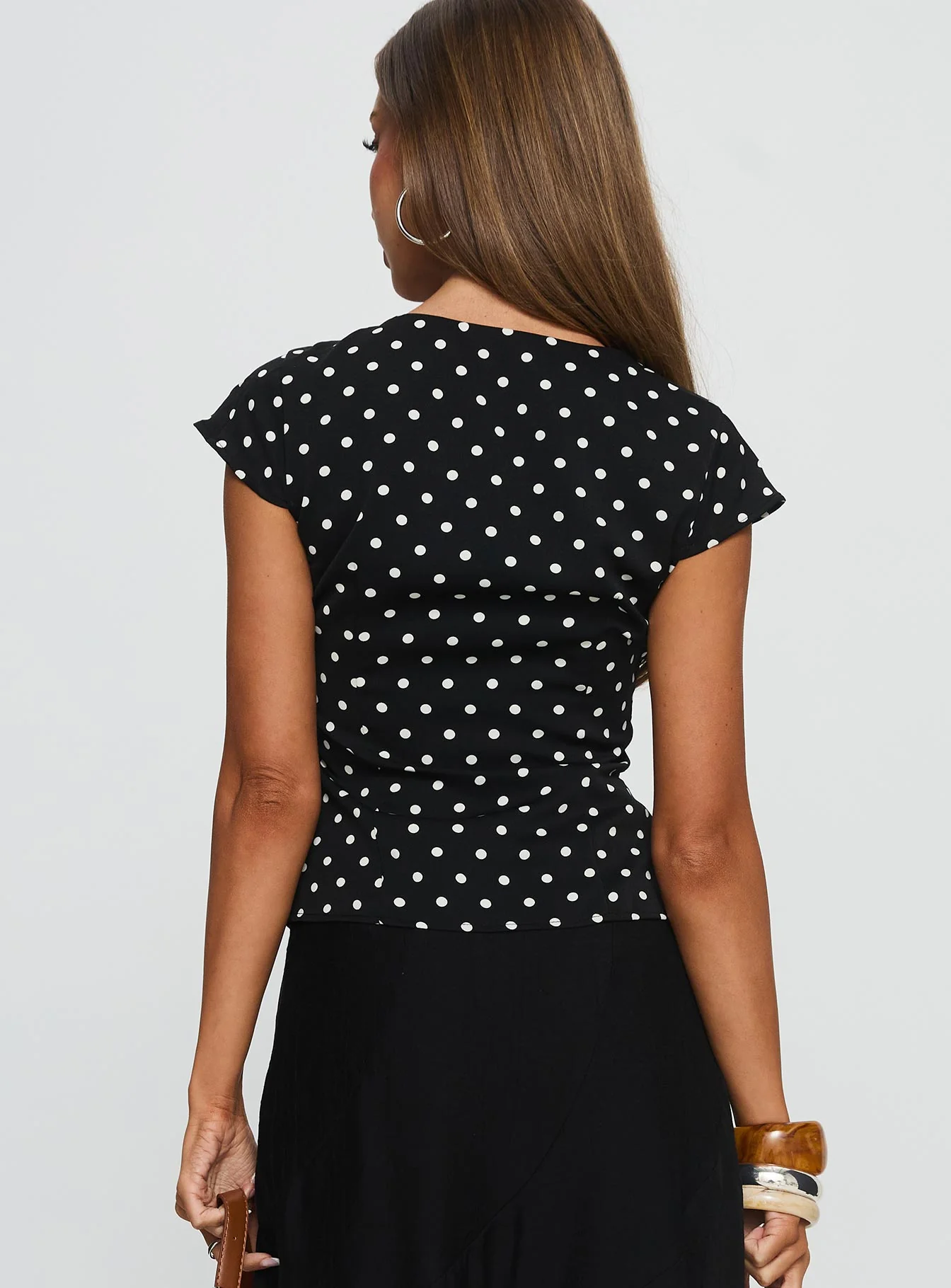 Indulgence Corset Top Black Polka