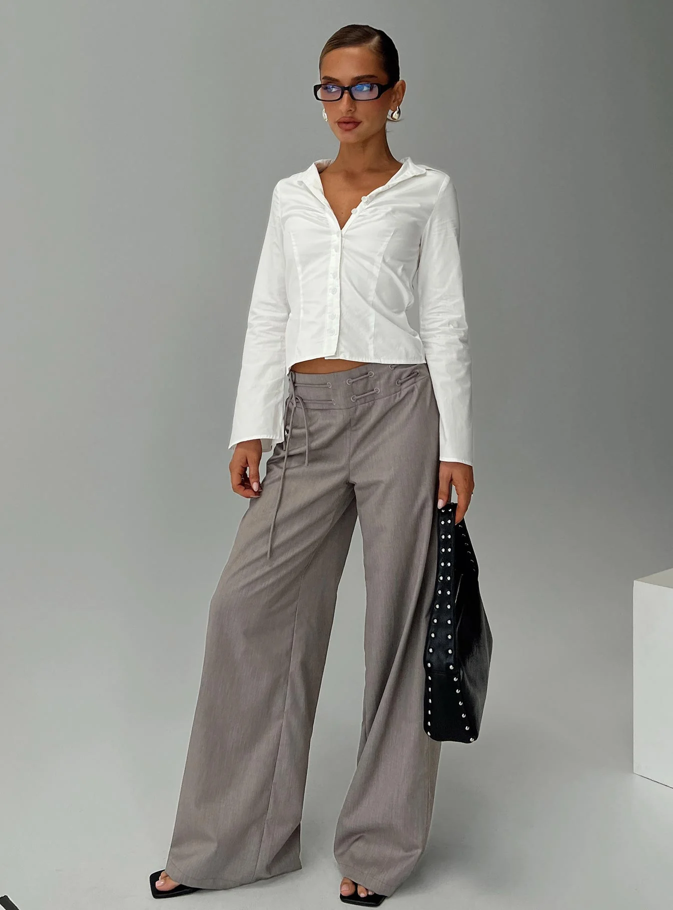 Just Have Fun Wide Leg Pant Grey Tall