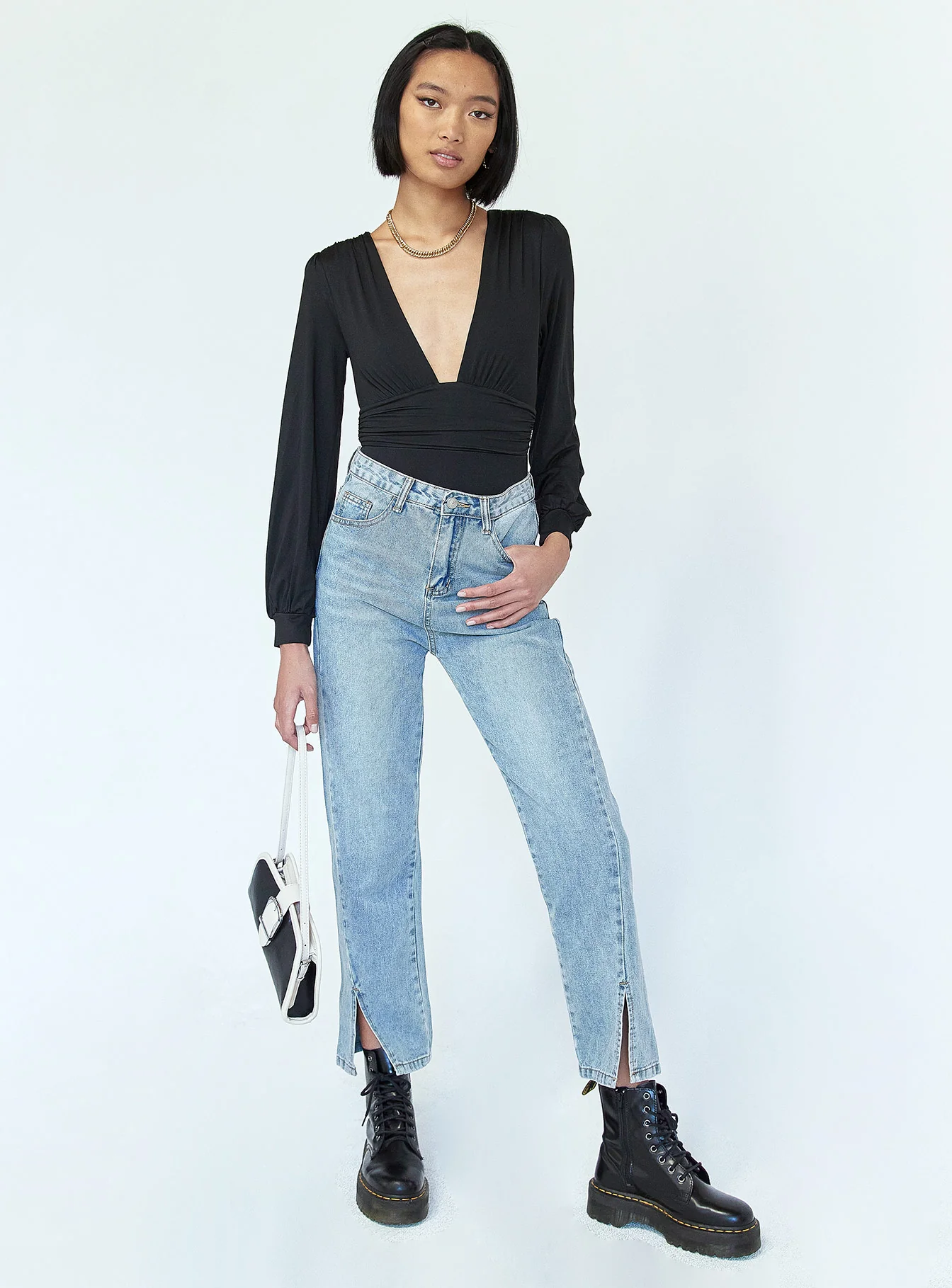 Jude Long Sleeve Bodysuit Black