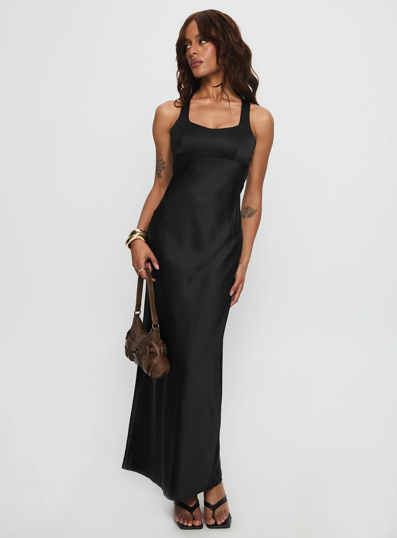 Alter Egos Drape Maxi Dress Black