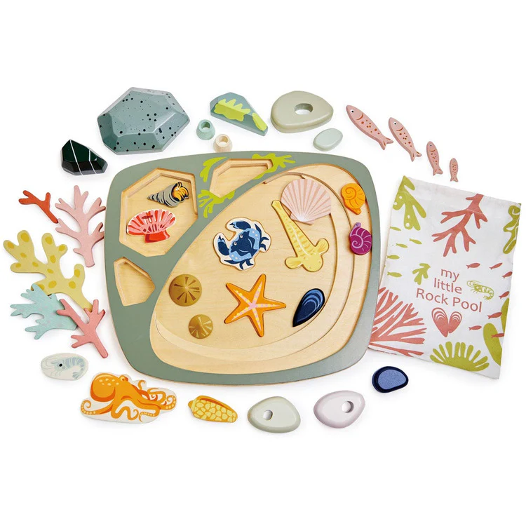 Wooden Toy Rock Pool Set