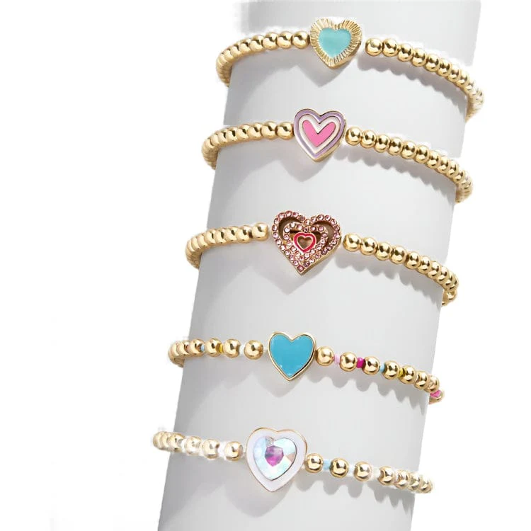 Heart Charm Bracelet Set