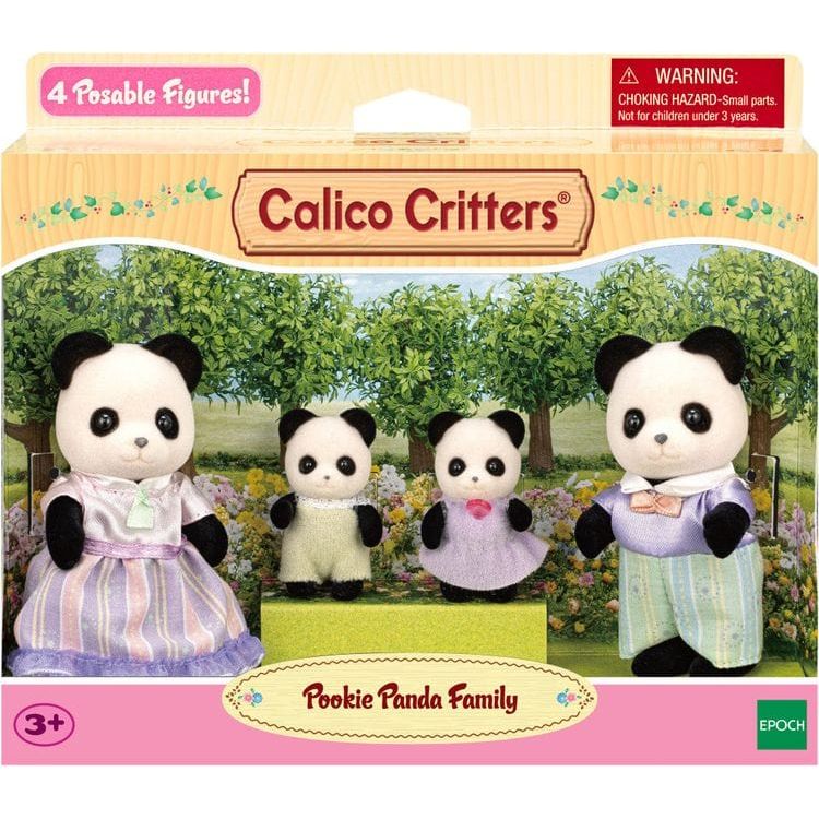 Flocked Panda Family Set