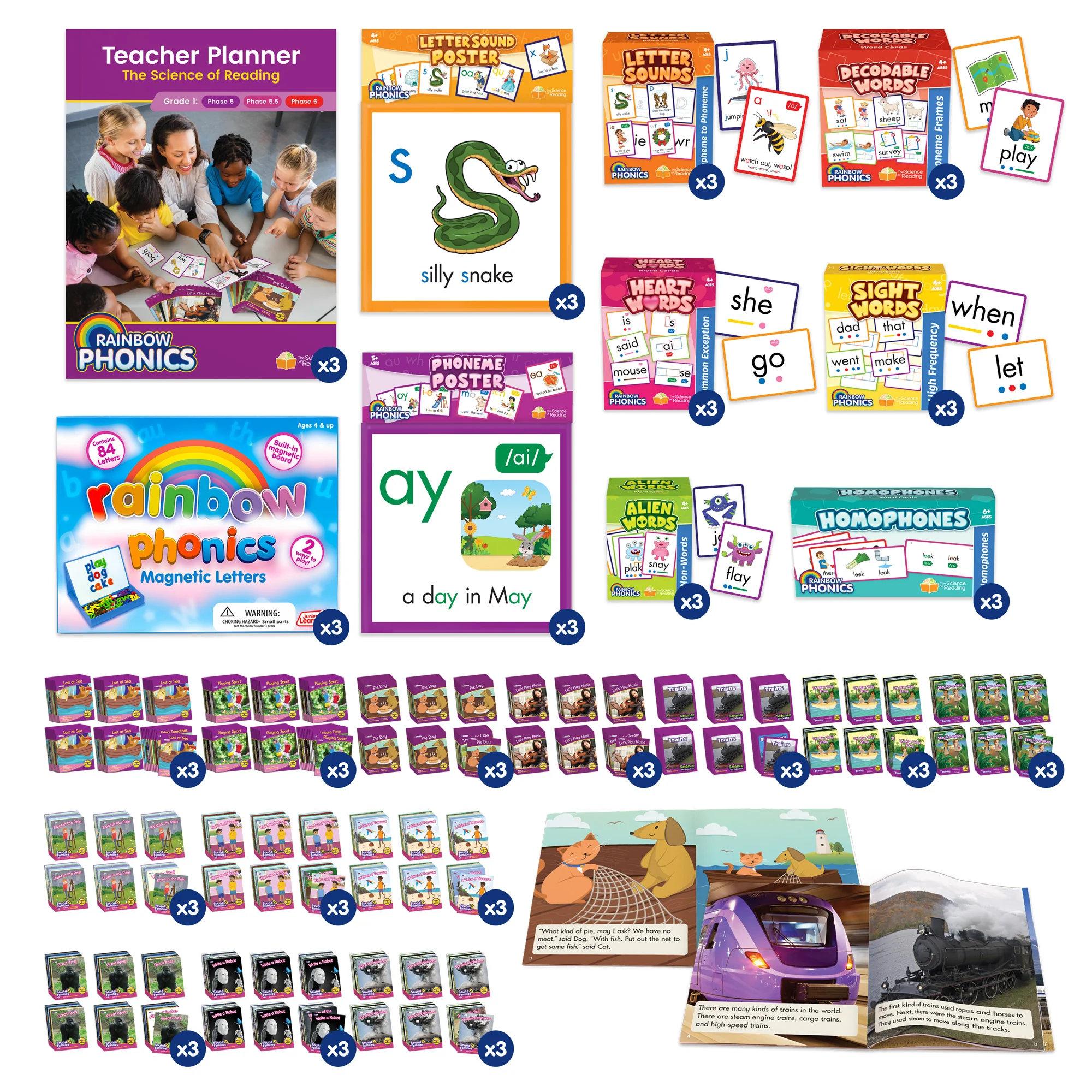 Rainbow Phonics School Kit 1st Grade