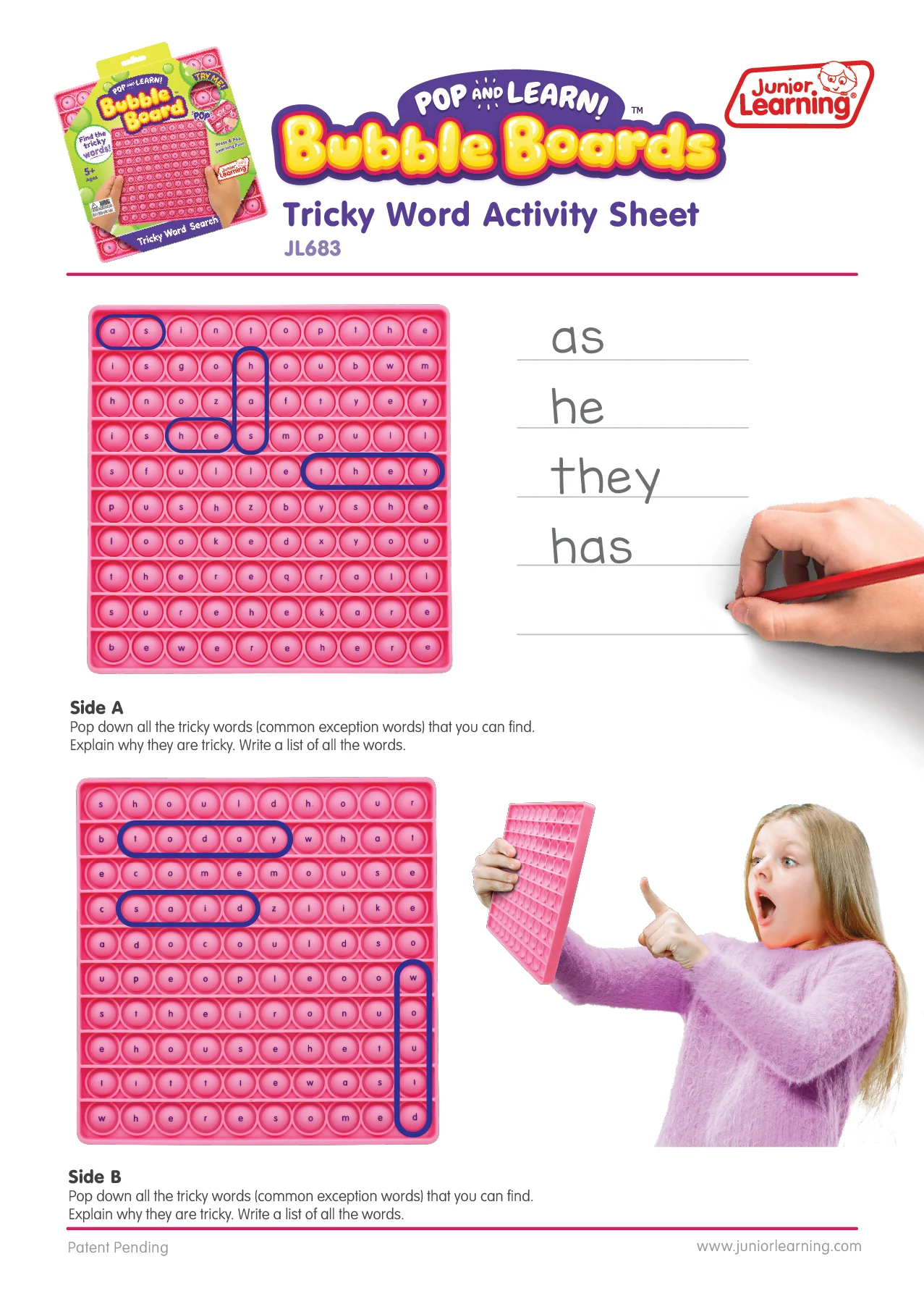 Tricky Word Search Bubble Board