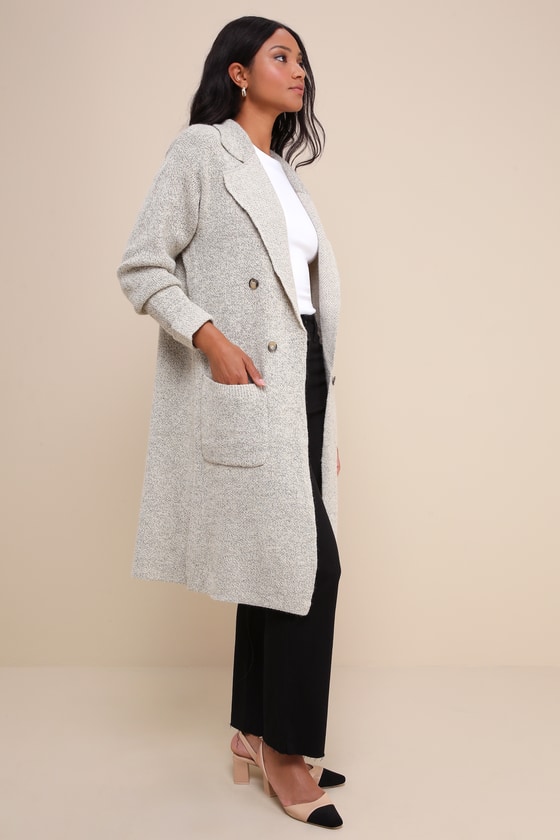 Cuddle Club Beige Marled Long Sleeve Coatigan