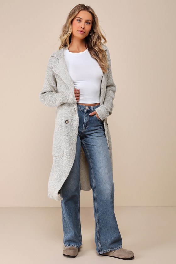 Cuddle Club Beige Marled Long Sleeve Coatigan