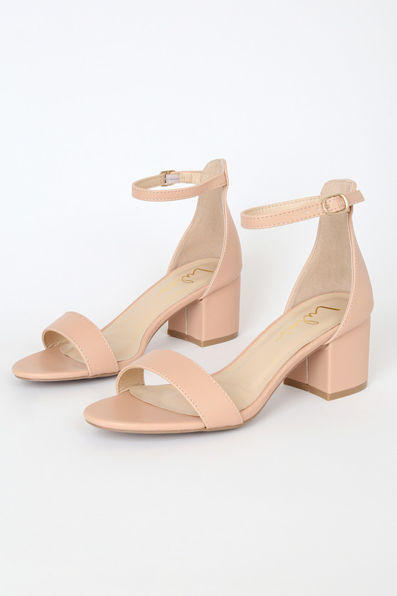 Harper Almond Ankle Strap Heels