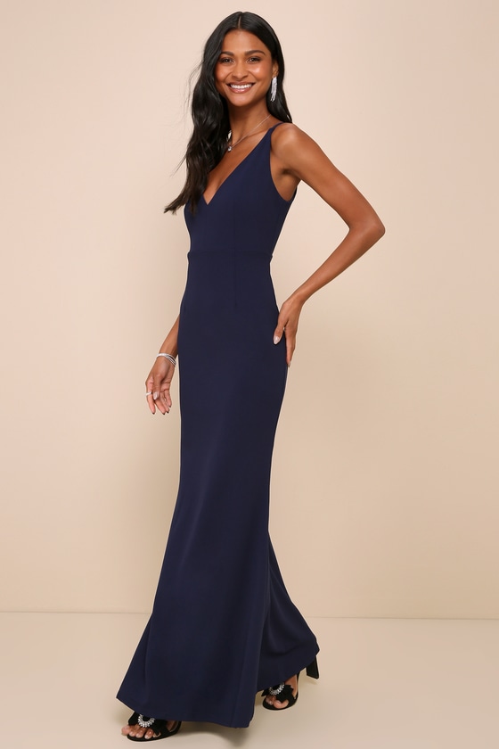 Melora Navy Blue Sleeveless Maxi Dress