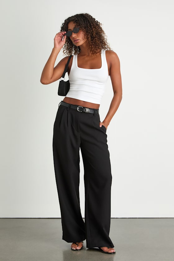 Cleo Black Tailored Wide-Leg Trousers