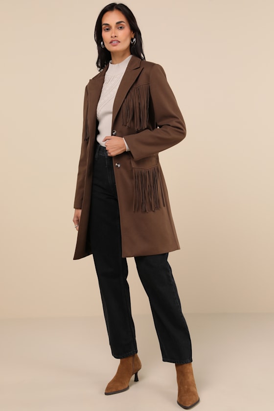 Palomino Dreams Brown Fringe Coat