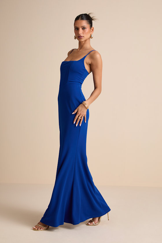 Imre Royal Blue Sleeveless Mermaid Maxi Dress