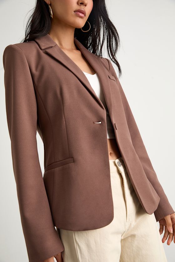 Hartlyn Brown Fitted Blazer