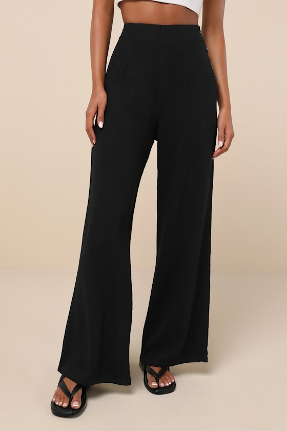 Noteworthy Black Wide-Leg Pants
