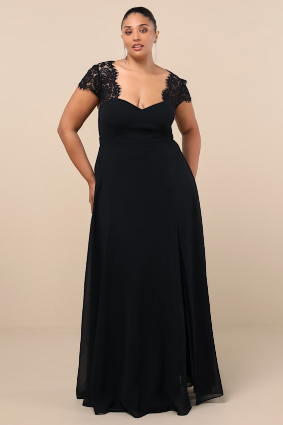 Momentous Moments Black Lace Backless Maxi Dress