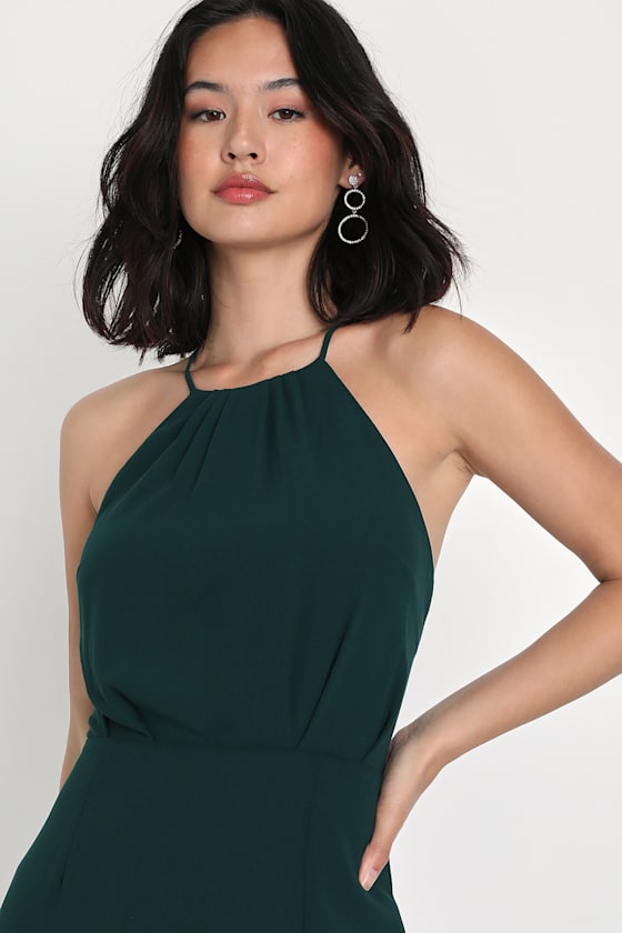 Dreamy Date Night Emerald Green Sleeveless Midi Dress