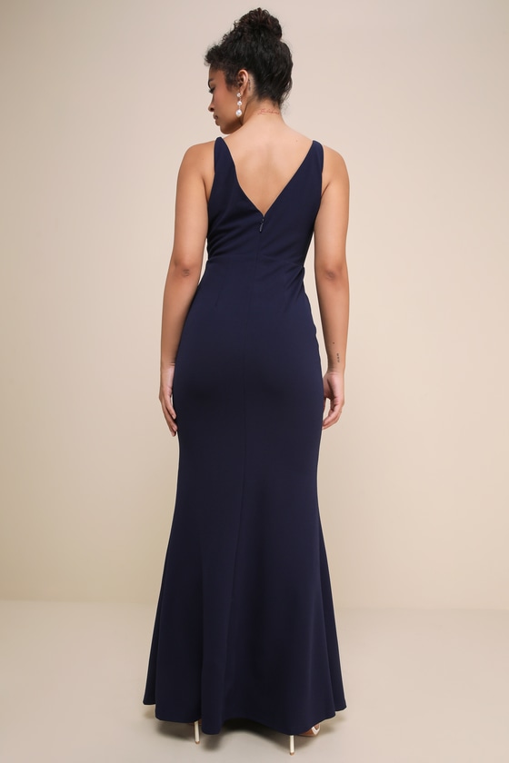 Melora Navy Blue Sleeveless Maxi Dress