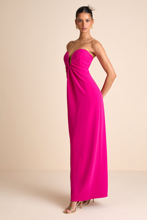 Thula Magenta Cutout U-Bar Column Maxi Dress