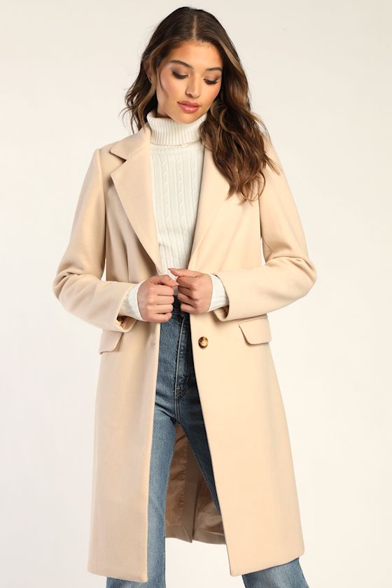 Chic Feelings Cream Long Sleeve Coat