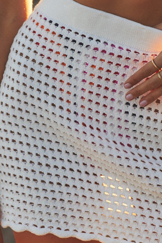 Pier to Pier White Sheer Crochet Swim Cover-Up