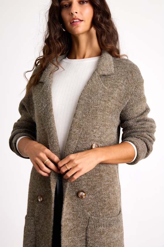 Cuddle Club Olive Marled Long Sleeve Coatigan