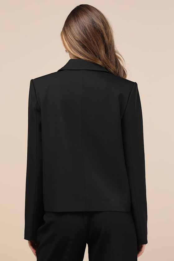 Suave Presence Black Cropped Blazer