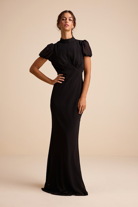 Langley Black Backless Maxi Dress