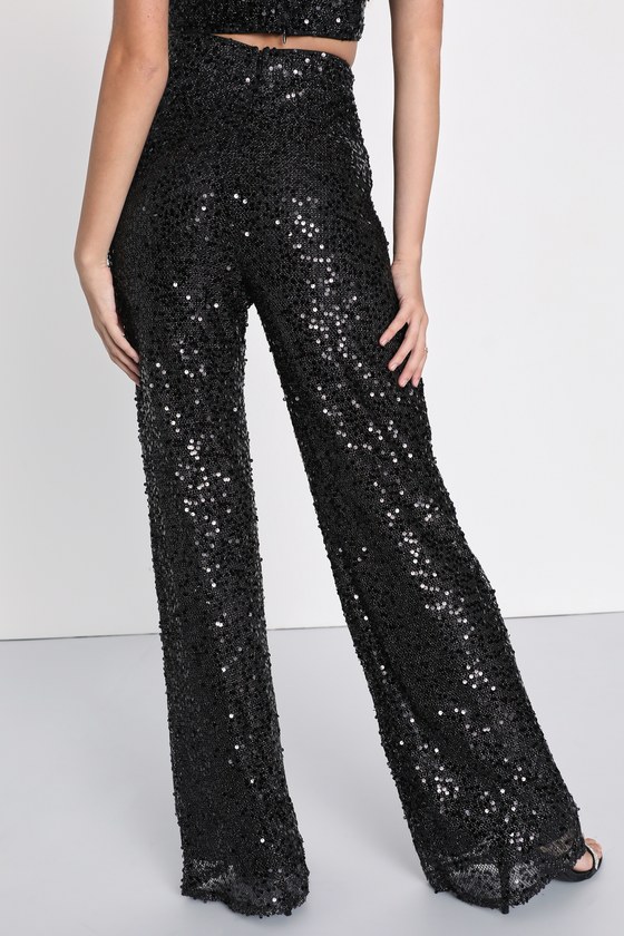 Sparkling Image Black Sequin Two-Piece Jumpsuit