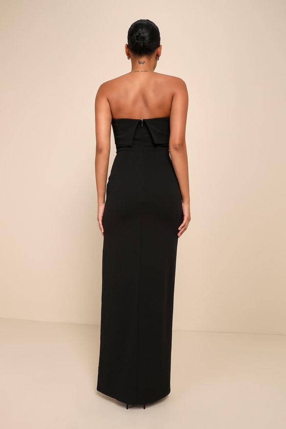 Classy Consideration Black Strapless Maxi Dress
