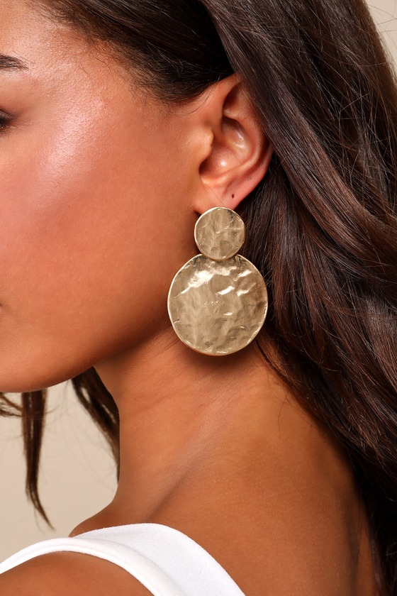 Arcata Gold Round Earrings