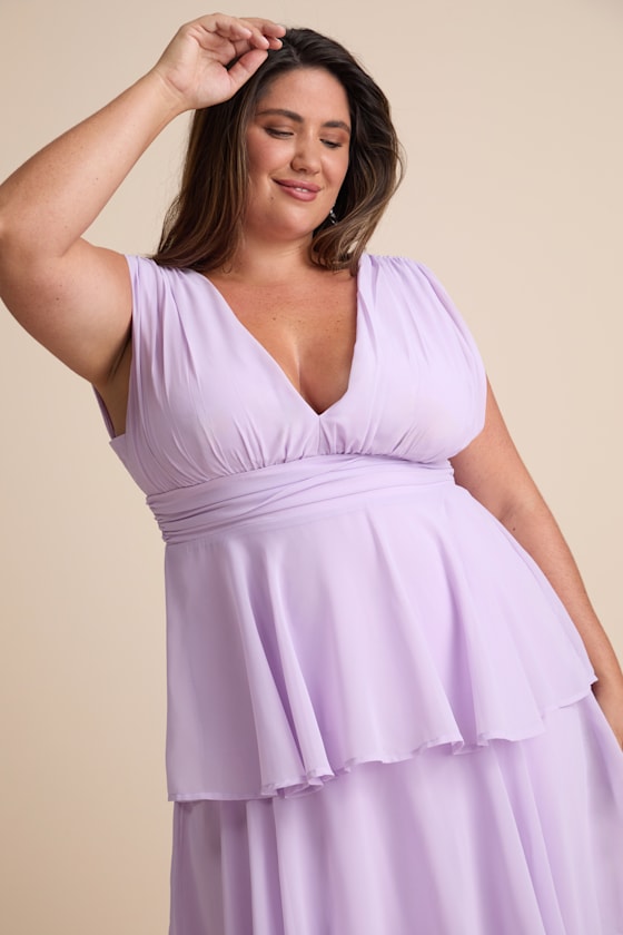 Amazing Evening Lavender Tiered Maxi Dress