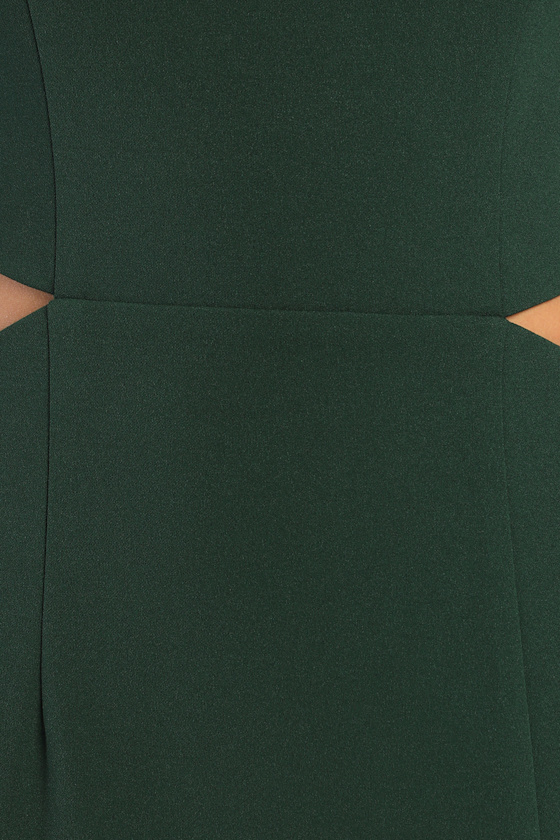 Going for the Wow Emerald Green Long Sleeve Cutout Maxi Dress