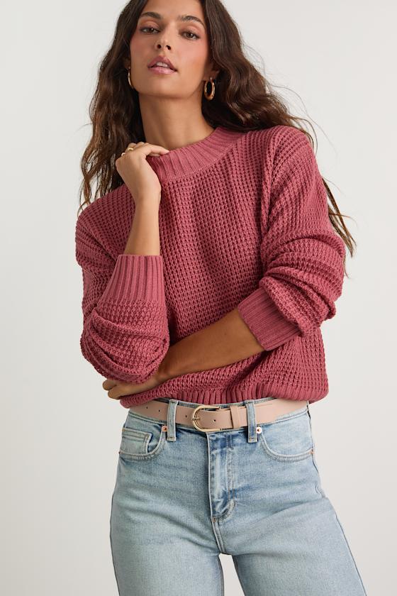 Campfire Cozy Rusty Rose Cropped Sweater