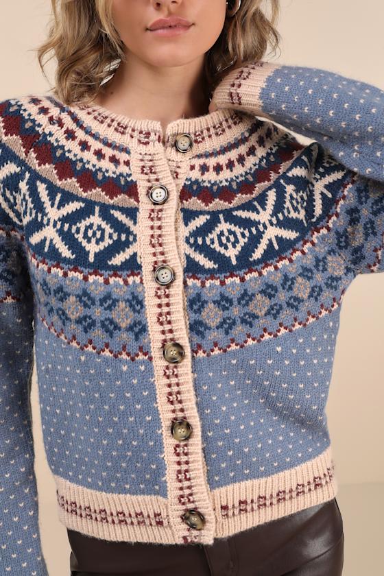 First Frost Blue Fair Isle Cardigan