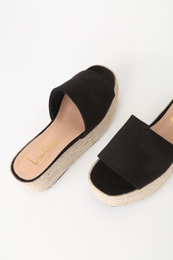 O'Ahu 2 Black Suede Espadrille Platforms