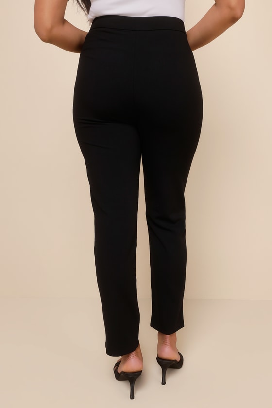 Kick It Black High-Waisted Trouser Pants