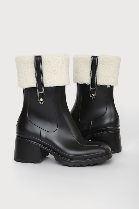 Chayy Black Faux Fur Mid-Calf Boots