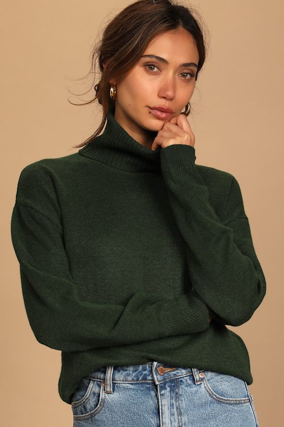 Amazing Memories Emerald Green Turtleneck Sweater
